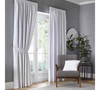 Fusion Lot de 2 Rideaux occultants Blancs plissés Thermiques pour Chambre à Coucher et Salon - Blanc uni - 229 x 229 cm (l x L)