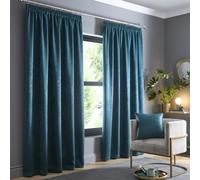 Fusion Lot de 2 Rideaux occultants plissés Thermiques en Coton pour Chambre à Coucher - Vert forêt - 168 x 229 cm (l x L)