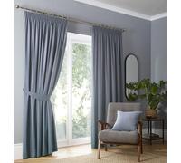 Fusion Lot de 2 Rideaux occultants plissés Thermiques pour Chambre à Coucher et Salon Bleu Ciel 229 x 229 cm (l x L)