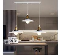 Fusion Lustre Exquis Moderne 3 Têtes Suspension Luminaire E27 Lampe en Métal Blanche pour Salon Bar Cuisine