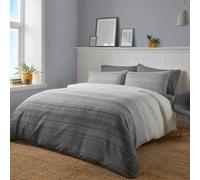 Fusion Parure de lit contemporaine Anthracite - Super King Size 260 x 220 cm - Comprend des taies d'oreiller Assorties - Réversible - Lignes Anthracite - Nautique - Tissu Doux au Toucher