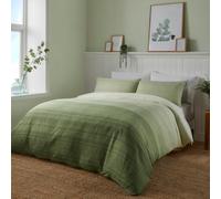 Fusion Parure de lit contemporaine Verte - Super King Size 260 x 220 cm - avec taies d'oreiller Assorties - Réversible - Lignes Vertes - Nautique - Tissu Doux au Toucher
