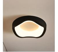 Fusion Plafonnier LED Style Moderne - 12W Blanc chaude IP54 Imperméable Luminaire Plafonnier Pour Salle de Bain - 1pcs Noir Ø20CM