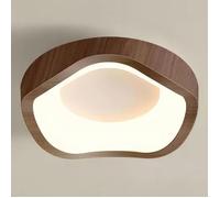 Fusion Plafonnier LED Style Moderne - 12W Blanc chaude IP54 Imperméable Luminaire Plafonnier Pour Salle de Bain - 1pcs Noyer Ø20CM