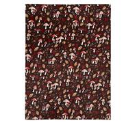 Fusion Plaid Polaire Polyester Recyclé Chocolat 120 x 150 cm Collection Woodland Dreams Motif Floral Adulte