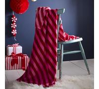 Fusion Plaid Polyester Rose 120 x 150 cm Polaire Bonbon Thème Noël Adulte