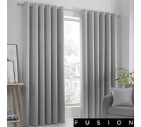 Fusion - Rideaux argentés 229 x 229 cm - 2 Panneaux - Rideaux à œillets argentés - Rideaux Thermiques pour Chambre/Salon - Rideaux et tentures Gris Clair - Rideaux de Porte - Collection Strata