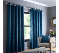 Fusion - Rideaux Bleu Sarcelle 117 x 229 cm - 2 Panneaux à Œillets - Thermiques pour Chambre/Salon - Tentures de Porte