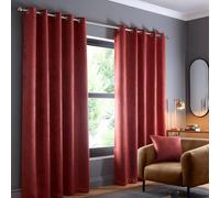 Fusion - Rideaux en Terre Cuite 229 x 183 cm - 2X Panneaux - Rideaux à œillets en Rouge Orange - Rideaux Thermiques pour Chambre/Salon - Rideaux et tentures - Rideaux de Porte - Collection Strata