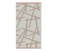 Fusion Serviette de Bain Leda 100% Coton Jacquard 50x90cm Naturel/Corail