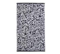 Fusion Serviette de Toilette 50 x 90 cm - 100% Coton - Imprimé Animal Noir et Blanc - Motif Patte de léopard - Accessoire de Salle de Bain Safari - Petite Serviette pour Les Mains ou la tête - Doux