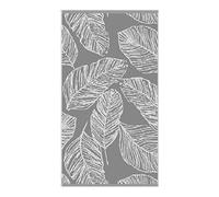Fusion - Serviette de toilette feuille grise (50 x 90 cm) - 100% coton - Super douce - Serviette feuilles de palmier tropicales - Serviette de toilette grise et blanche - Petite serviette/serviette de