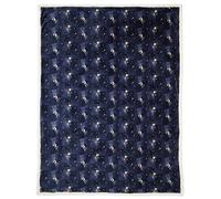 Fusion Snug Jeté de lit en Polyester Bleu Marine 150 x 200 cm avec Revers Sherpa imprimé Cosmique étoile Lune Adulte