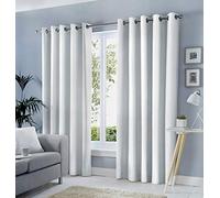 Fusion Sorbonne-100 Paire de Rideaux à Oeillets Coton Polyester Blanc 66x72 (168x183cm)