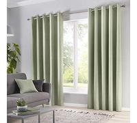 Fusion Sorbonne Rideaux 100 % coton doublés à œillets, Vert, 66 x 54 pouces, 50 % coton 50 % polyester, L168 cm (66") x P137cm (54")