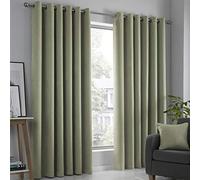 Fusion - Strata - Paire de rideaux à œillets - 46" de largeur x 90" de hauteur (117 x 228 cm) en vert