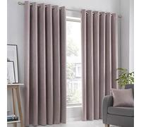 Fusion Strata Rideaux doublés à œillets tissés 228 x 183 cm, Doublure : 100% Polyester, Rose poudré, W229cm (90") x D183cm (72")