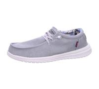 FUSION Superlight - Mocassins extra légers pour homme - Look surfeur - Avec semelle intérieure en liège, Toile délavée gris clair, 45 EU