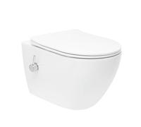 Fusion WC japonais suspendu sans bride, chasse d'eau Vortex + abattant SoftClose, blanc (SATFUS11BFC)