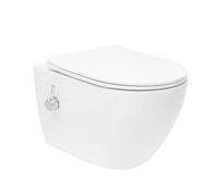 WC Bidet Japonais suspendu sans bride | chasse d'eau Vortex + abattant SoftClose | blanc (SATFUS11BFC)