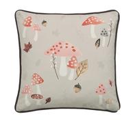 Fusion Woodland Dreams Coussin en Velours, Garni de Polyester, Motif Floral Aquarelle, 43 x 43 cm, Chocolat, carré, Bord passepoilé, Housse en Polyester recy dulte