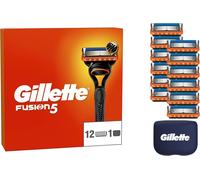 Fusion5 Men's Razor Refills, Pack Of 12, Authentic, Cartridges With Lubricating Strip And 5 Blades For Efficient Manual Shaving, Compatible With Fusion Series Handles