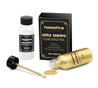 FusionFirm Kit Peinture Or Liquide à Feuille - Peinture Dorée Métallisée à Base d'Alcool, Vernis Brillant Ultra-Luisant - Séchage Rapide pour Artisanat, DIY et Résine - 2 Flacons 30ml