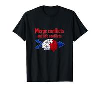 Fusionner Les conflits et Les conflits de Vie Humour Programmeur T-Shirt
