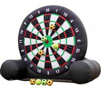 Fussball Dart Inflatable Dartboard Aufblasbares Fußballspiel, Outdoor-Fußball-Dart, 3 m, selbstklebend, 8 Bälle, 370-W-Gebläse, Set für Garten, groß für Erwachsene/Kinder, Fußball-Darts
