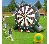 Fussball Dart Inflatable Dartboard Aufblasbares Fußballspiel Outdoor Soccer 3 m 8 Bälle, 370 W Gebläse, Hochhaftklebung für Garten, Sport, Familie, wasserdichte Party Soccer Darts