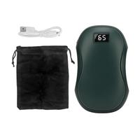 Fussbudget Chauffe-Mains électrique, Batterie Externe Rechargeable, Affichage de Chauffage Double Face, 6000mAh, Format de Poche, pour l'hiver (Vert)