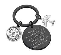 FUSTMW Porte-clés Airforce - Cadeau de développement militaire - Cadeau de l'Académie de la Force aérienne - Cadeau de base pour homme - Porte-clés Airforce - Noir - Taille L