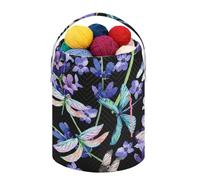 Fustylead Beau sac à cordon de serrage avec compartiment avant personnalisé, grand panier de rangement portable pour projet de crochet, kit, pelote de fil, aiguilles