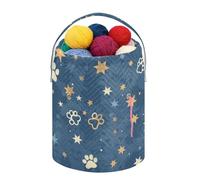 Fustylead Beau sac de rangement portable avec cordon de serrage avec compartiment avant personnalisé, grand panier de rangement portable pour projet de crochet, kit, pelote de fil, aiguilles