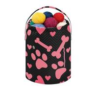 Fustylead Beau sac de rangement portable avec cordon de serrage et compartiment avant personnalisé, grand panier de rangement portable pour projet de crochet, kit, pelote de fil, aiguilles
