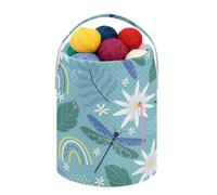 Fustylead Beau sac de rangement pour fil à tricoter et crochet avec cordon de serrage pour kit de crochet, projet, fournitures de couture, aiguilles