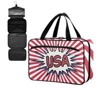 Fustylead Déclaration des États-Unis Pop Art Comic Speech Bubble Grand sac à médicaments de voyage Pilulier Organisateur avec fermeture éclair Sac de premiers secours vide pour camping randonnée