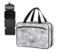 Fustylead Grand sac de rangement médical bohème magique gris avec éléments spatiaux, étoiles, papillons, avec fermeture éclair, trousse de premiers secours vide pour voyage, randonnée, camping