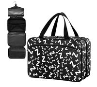 Fustylead Grand sac de rangement pour fournitures médicales avec fermeture éclair - Motif lettres Z - Pour voyage, randonnée, camping, Noir , M