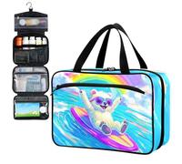 Fustylead Happy Bear Sac de rangement flottant sur planche de surf Grand format avec fermeture éclair pour premiers secours, pilules, vitamines, fournitures médicales, bleu, L