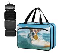 Fustylead Jack Russell Terrier Surfing on A Surfing on A Surfing on A Surfing on A Surfing on A Surfing on A Surfing Bag Empty Travel First Aid Bag Home Medication Bag with Zipper for Pilules,