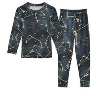Fustylead Magnifique ensemble de pyjama en coton avec haut à manches longues et bas assorti Motif étoiles mystiques, multicolore, 4 ans