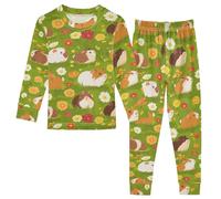 Fustylead Pyjama coloré en coton à manches longues pour cochons d'Inde sur prairies fleuries, multicolore, 5 ans