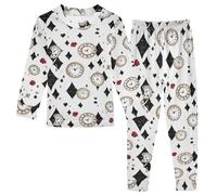 Fustylead Pyjama rose rouge et horloges avec diamants noirs en coton pour soirée pyjama à manches longues, multicolore, 4 ans