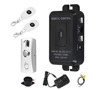 FUSYTULY 433MHz Kit de Contrôle d'accès sans Fil Système D'alarme Déverrouillage à Distance + Alimentation + Bouton de Sortie de Porte (Serrure électrique Non Incluse)