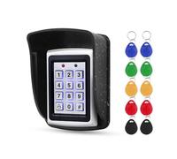 FUSYTULY Controleur d'acces RFID en Métal Clavier Digicode, Système de Contrôle d'accès Extérieur, Couvercle étanche avec Porte-clés RFID 10pcs 125KHz
