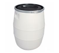 Fût 100 L + genouillère métal + couvercle - blanc