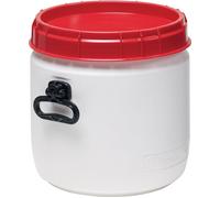 Fût à col large ( 9000450111 ) 26 l blanc avec couvercle rouge Ouverture de remplissage-Ø 296 mm