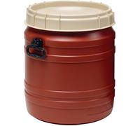Fût à col large ( 9000450113 ) 55 l brun avec couvercle beige Ouverture de remplissage-Ø 354 mm
