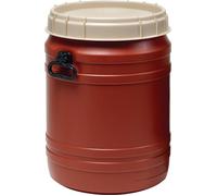 Fût à col large ( 9000450114 ) 64 l brun avec couvercle beige Ouverture de remplissage-Ø 354 mm